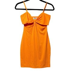 Princess Polly Mini Dress Orange Cut Out Ribbed Knit US 4 NWT Marissa